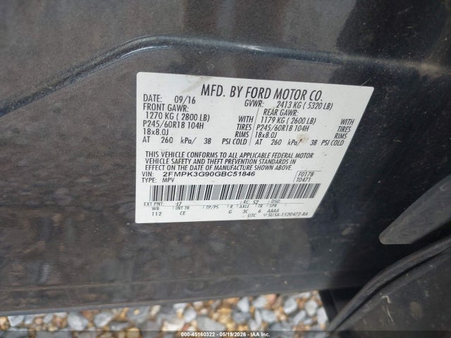 Продажа на аукционе авто 2016 Ford Edge Se, vin: 2FMPK3G90GBC51846, номер лота: 45160322