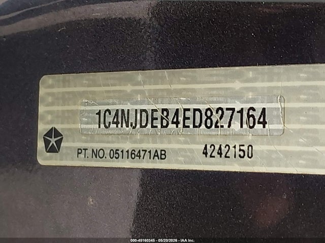 Aukcja sprzedaży 2014 Jeep Compass Latitude, vin: 1C4NJDEB4ED827164, numer aukcji: 45160345
