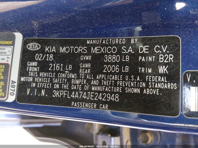 KIA FORTE S 2018 3KPFL4A74JE242948 Image 9
