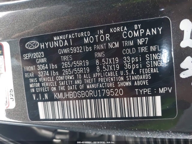 2024 Genesis Gv80 2.5t Awd მანქანა იყიდება აუქციონზე, vin: KMUHBDSB0RU179520, აუქციონის ნომერი: 45160501