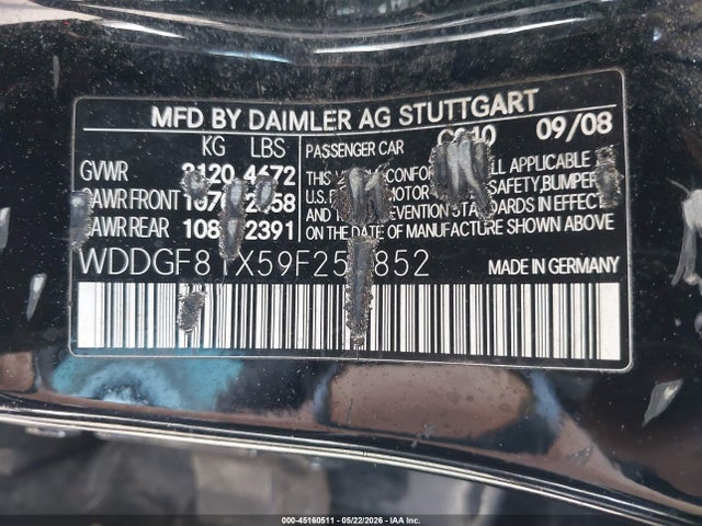 Aukcja sprzedaży 2009 Mercedes-benz C 300 Luxury 4matic/sport 4matic, vin: WDDGF81X59F252852, numer aukcji: 45160511