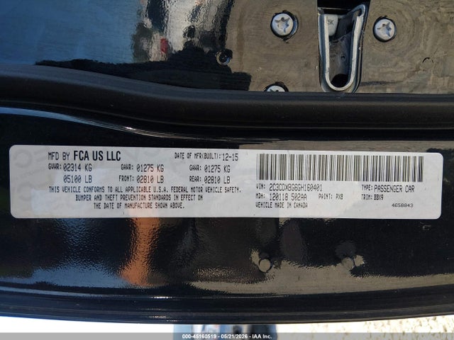 45160519 :رقم المزاد ، 2C3CDXBG6GH160401 vin ، 2016 Dodge Charger Se مزاد بيع