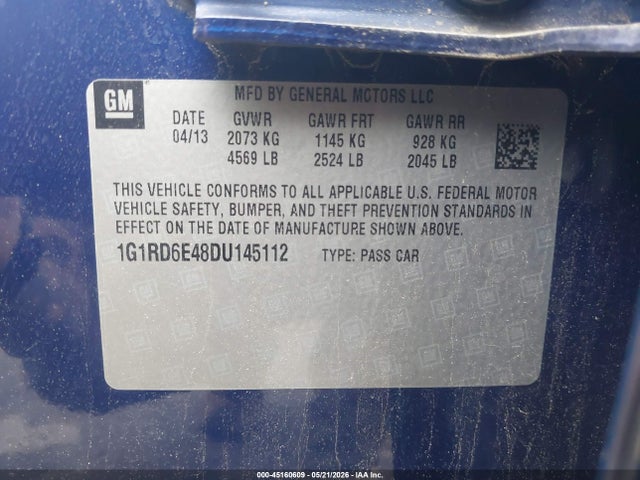 Продаж на аукціоні авто 2013 Chevrolet Volt, vin: 1G1RD6E48DU145112, номер лоту: 45160609