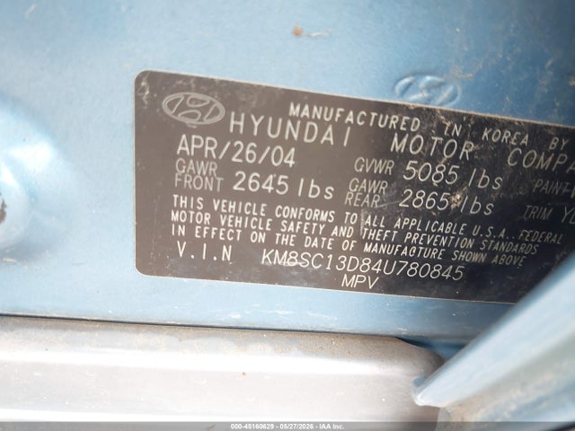 Продаж на аукціоні авто 2004 Hyundai Santa Fe Gls, vin: KM8SC13D84U780845, номер лоту: 45160629