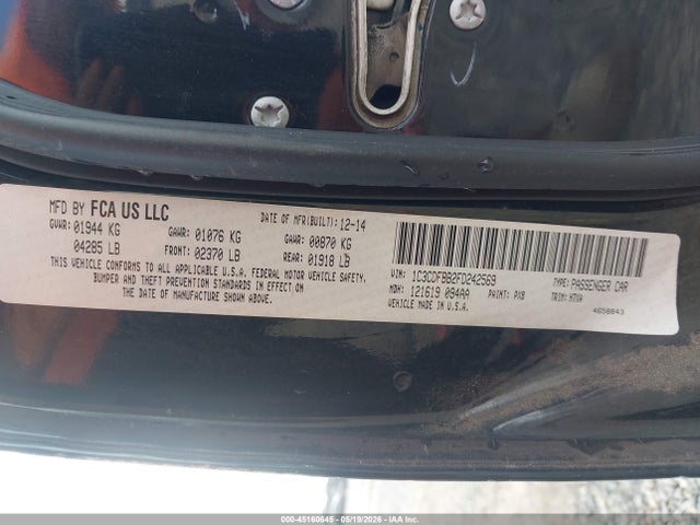 Продажа на аукционе авто 2015 Dodge Dart Sxt, vin: 1C3CDFBB2FD242569, номер лота: 45160645