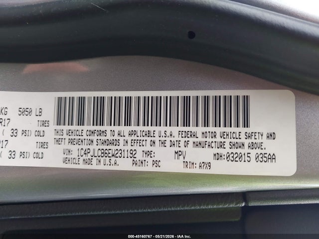 Aukcja sprzedaży 2014 Jeep Cherokee Latitude, vin: 1C4PJLCB6EW231192, numer aukcji: 45160767