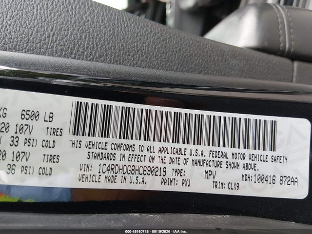 Aukcja sprzedaży 2017 Dodge Durango Gt Rwd, vin: 1C4RDHDG8HC690219, numer aukcji: 45160786