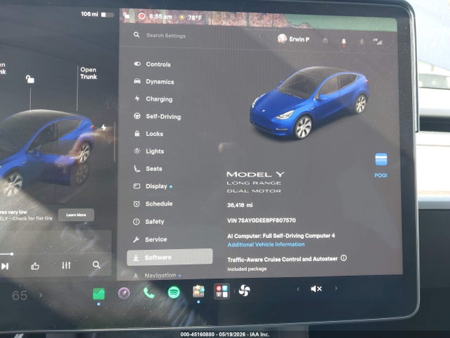 45160880 :رقم المزاد ، 7SAYGDEE8PF807570 vin ، 2023 Tesla Model Y Awd/long Range Dual Motor All-wheel Drive مزاد بيع