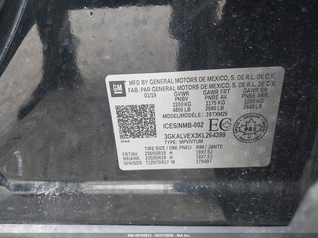 Продаж на аукціоні авто 2019 Gmc Terrain Slt, vin: 3GKALVEX3KL264399, номер лоту: 45160923