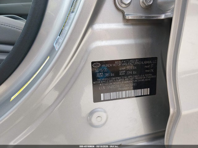 Продажа на аукционе авто 2020 Hyundai Elantra Se, vin: 5NPD74LF7LH605841, номер лота: 45160936