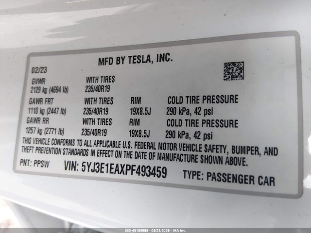 Tesla Model 3 Rear-wheel Drive 2023 5YJ3E1EAXPF493459 Image 9