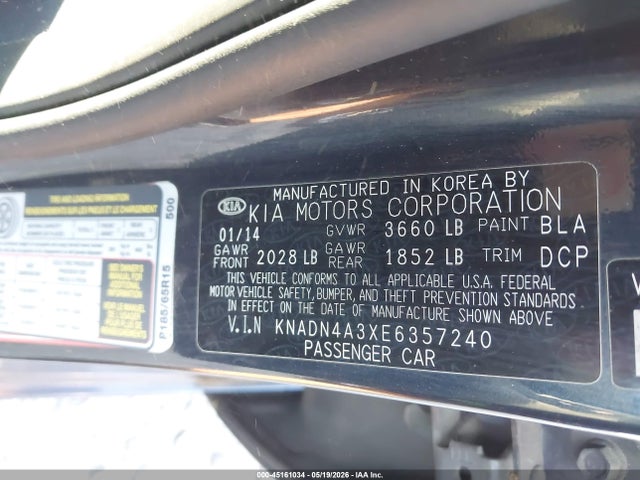 Продажа на аукционе авто 2014 Kia Rio Ex, vin: KNADN4A3XE6357240, номер лота: 45161034
