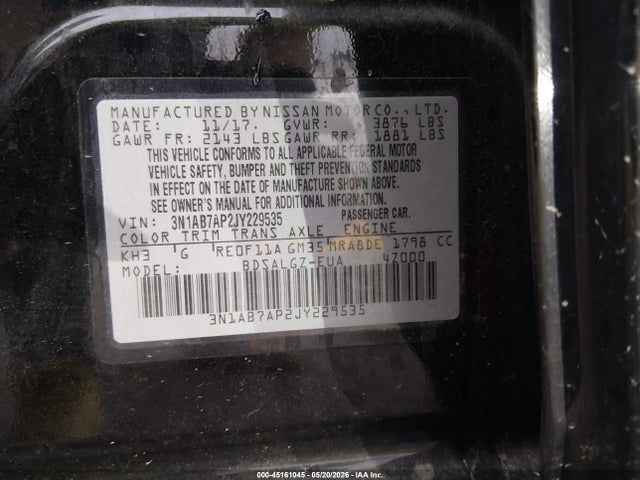 Nissan SENTRA SL 2018 3N1AB7AP2JY229535 Image 9