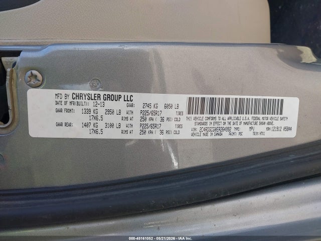 Продажа на аукционе авто 2014 Dodge Grand Caravan Sxt, vin: 2C4RDGCG0ER264992, номер лота: 45161052