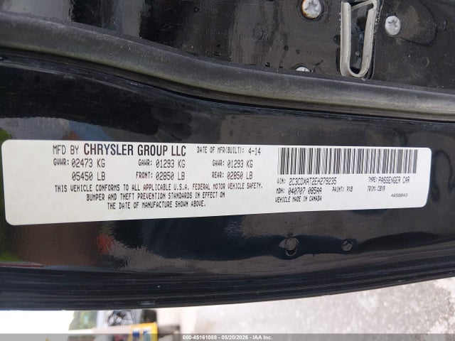 Продаж на аукціоні авто 2014 Dodge Charger Police, vin: 2C3CDXAT2EH279235, номер лоту: 45161088