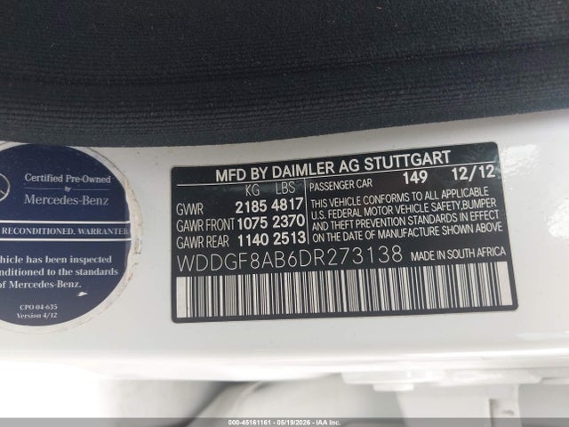 Aukcja sprzedaży 2013 Mercedes-benz C 300 Sport 4matic, vin: WDDGF8AB6DR273138, numer aukcji: 45161161