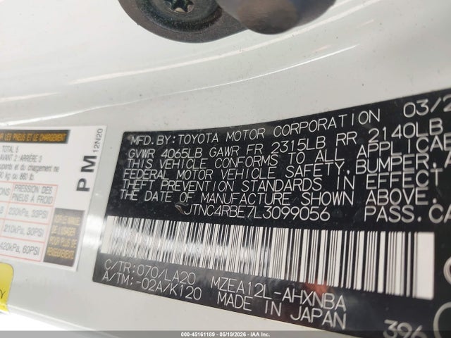 Toyota Corolla Xse 2020 JTNC4RBE7L3099056 Image 9