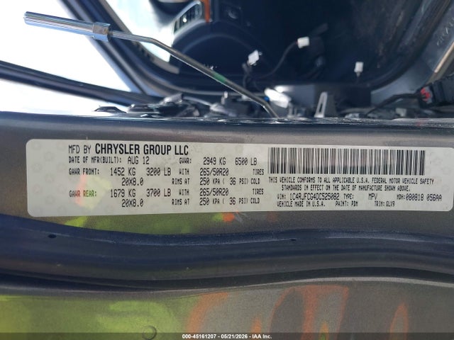 Aukcja sprzedaży 2013 Jeep Grand Cherokee Overland, vin: 1C4RJFCG4DC525082, numer aukcji: 45161207