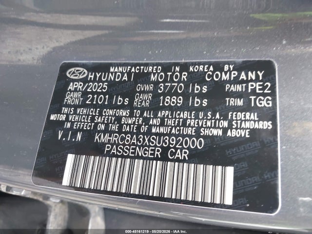Продаж на аукціоні авто 2025 Hyundai Venue Sel, vin: KMHRC8A3XSU392000, номер лоту: 45161219