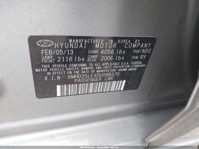Auction sale of the 2013 Hyundai Elantra Gt, vin: KMHD35LEXDU088370, lot number: 45161234