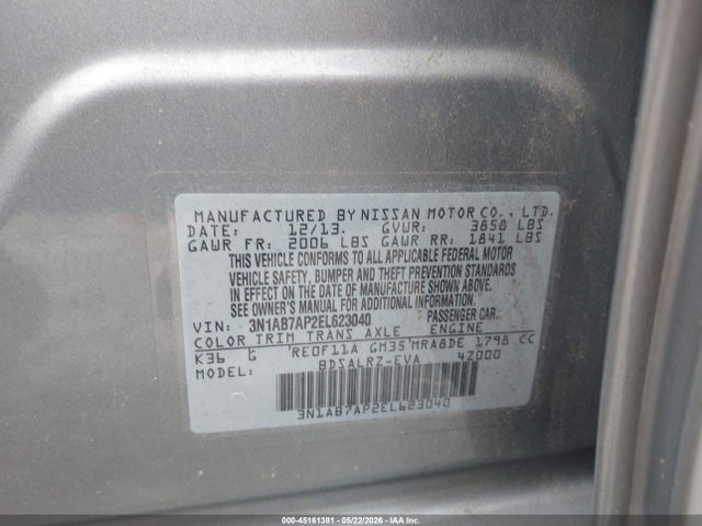 3N1AB7AP2EL623040 Nissan SENTRA SR
