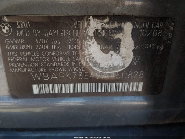 Продажа на аукционе авто 2009 Bmw 328i Xdrive, vin: WBAPK73549A450828, номер лота: 45161390