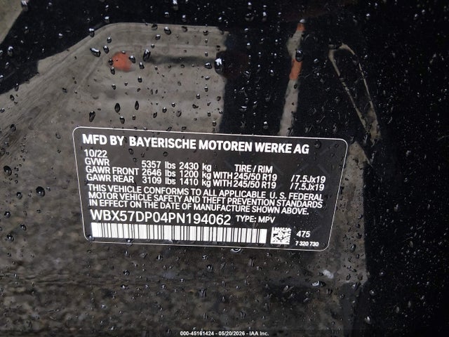 2023 Bmw X3 Xdrive30i მანქანა იყიდება აუქციონზე, vin: WBX57DP04PN194062, აუქციონის ნომერი: 45161424