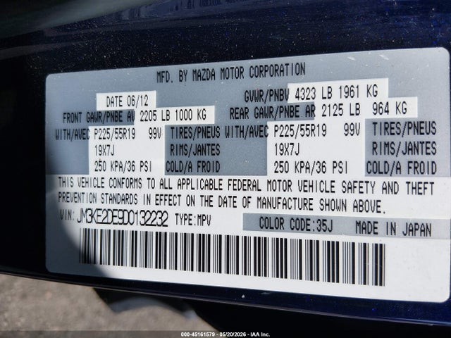 Aukcja sprzedaży 2013 Mazda Cx-5 Grand Touring, vin: JM3KE2DE9D0132232, numer aukcji: 45161579
