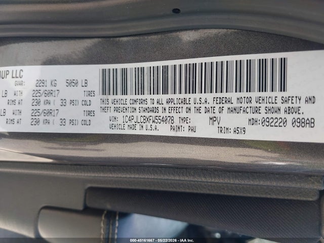 Jeep Cherokee Latitude 2015 1C4PJLCBXFW554078 Image 9