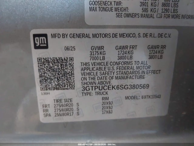 3GTPUCEK6SG380569 GMC SIERRA 1500