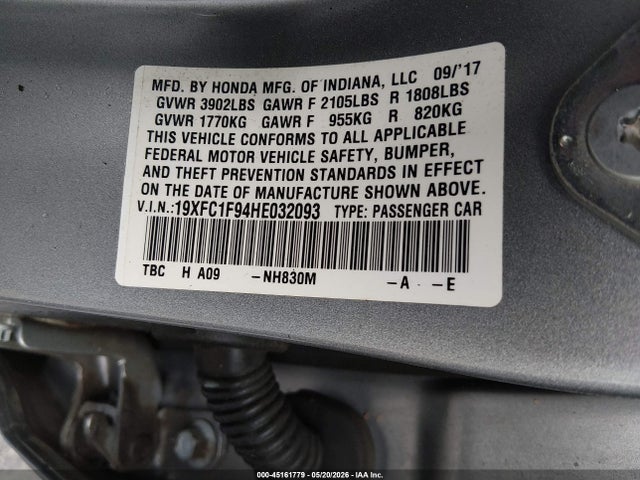 19XFC1F94HE032093 Honda Civic Touring
