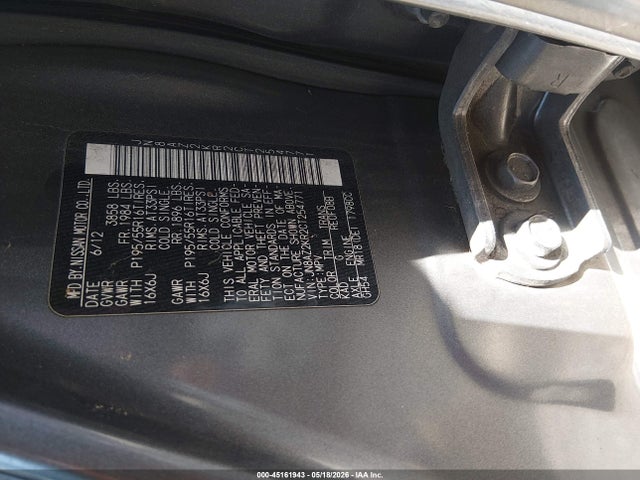 2012 Nissan Cube 1.8 Sl მანქანა იყიდება აუქციონზე, vin: JN8AZ2KR2CT254771, აუქციონის ნომერი: 45161943