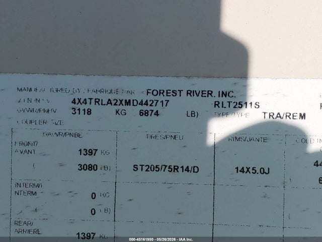 Forest River Rockwood Mini Lite 2021 4X4TRLA2XMD442717 Image 9