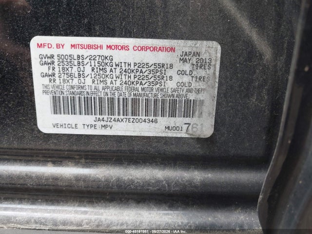 Aukcja sprzedaży 2014 Mitsubishi Outlander Gt, vin: JA4JZ4AX7EZ004346, numer aukcji: 45161981