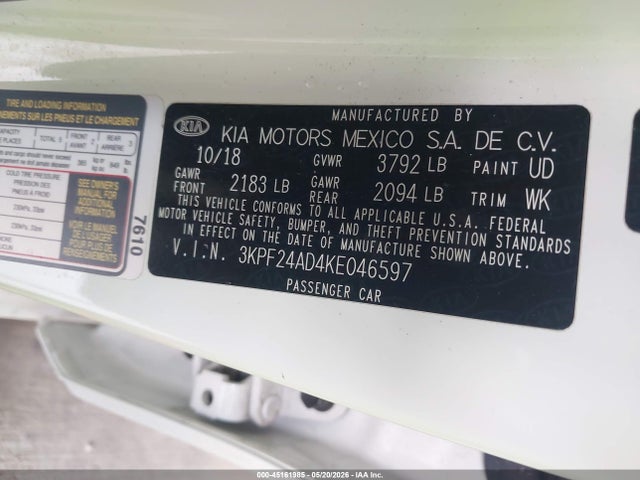 KIA Forte Lxs 2019 3KPF24AD4KE046597 Image 9