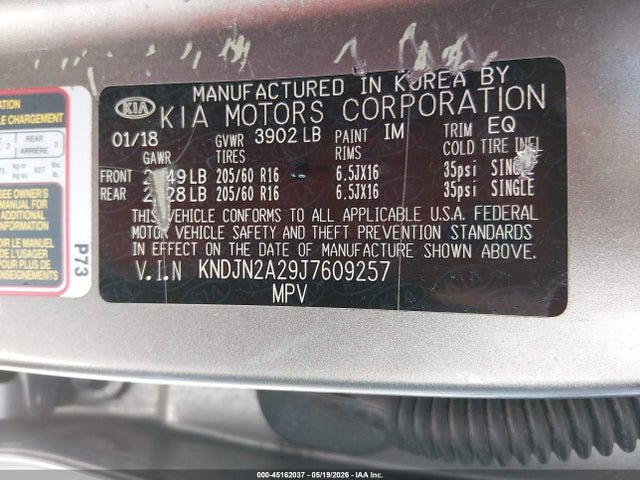 Продаж на аукціоні авто 2018 Kia Soul, vin: KNDJN2A29J7609257, номер лоту: 45162037