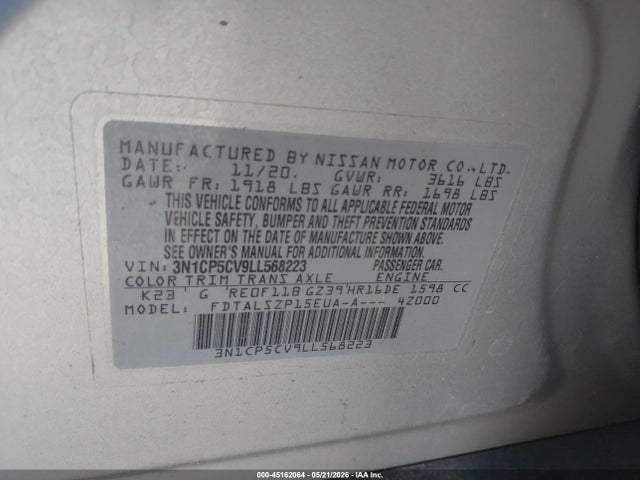 Nissan Kicks Sv Xtronic Cvt 2020 3N1CP5CV9LL568223 Image 9
