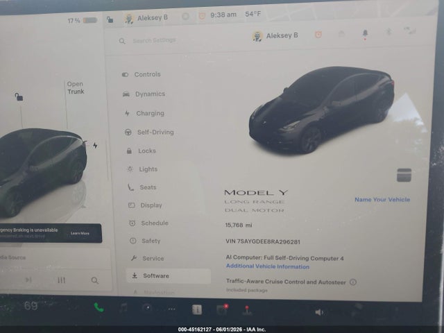 45162127 :رقم المزاد ، 7SAYGDEE8RA296281 vin ، 2024 Tesla Model Y Long Range Dual Motor All-wheel Drive مزاد بيع