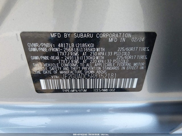 Subaru Crosstrek Premium 2024 JF2GUADC5R8352181 Image 9