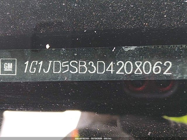 Aukcja sprzedaży 2013 Chevrolet Sonic Lt Manual, vin: 1G1JD5SB3D4208062, numer aukcji: 45162353