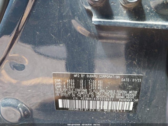 Продажа на аукционе авто 2023 Subaru Legacy Premium, vin: 4S3BWAC63P3009801, номер лота: 45162456