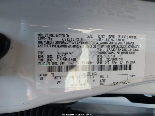 Продажа на аукционе авто 2013 Ford Focus Se, vin: 1FADP3K28DL217349, номер лота: 45162493