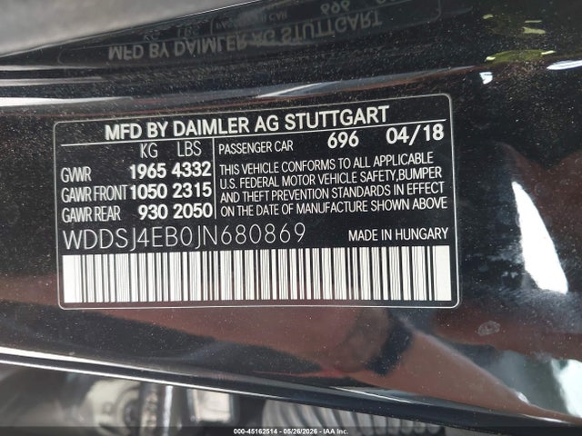 Mercedes-Benz CLA 250 2018 WDDSJ4EB0JN680869 Image 9