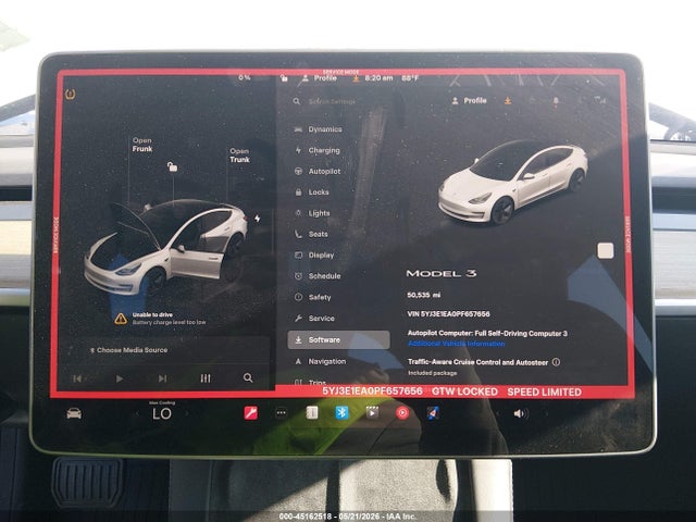 45162518 :رقم المزاد ، 5YJ3E1EA0PF657656 vin ، 2023 Tesla Model 3 Rear-wheel Drive مزاد بيع