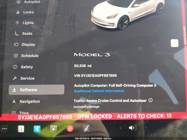 45162518 :رقم المزاد ، 5YJ3E1EA0PF657656 vin ، 2023 Tesla Model 3 Rear-wheel Drive مزاد بيع