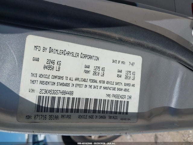 Auction sale of the 2007 Chrysler 300 Touring, vin: 2C3KA53G57H884488, lot number: 45162566