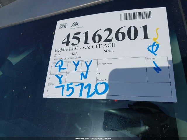 Продаж на аукціоні авто 2016 Kia Soul +, vin: KNDJP3A50G7326958, номер лоту: 45162601