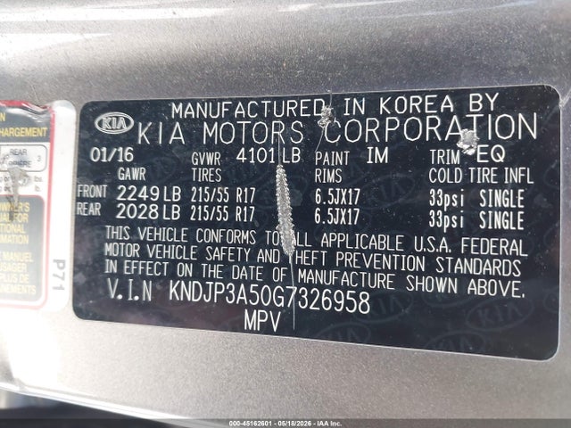 Продаж на аукціоні авто 2016 Kia Soul +, vin: KNDJP3A50G7326958, номер лоту: 45162601