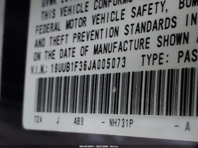 Acura TLX 2018 19UUB1F36JA005073 Image 9
