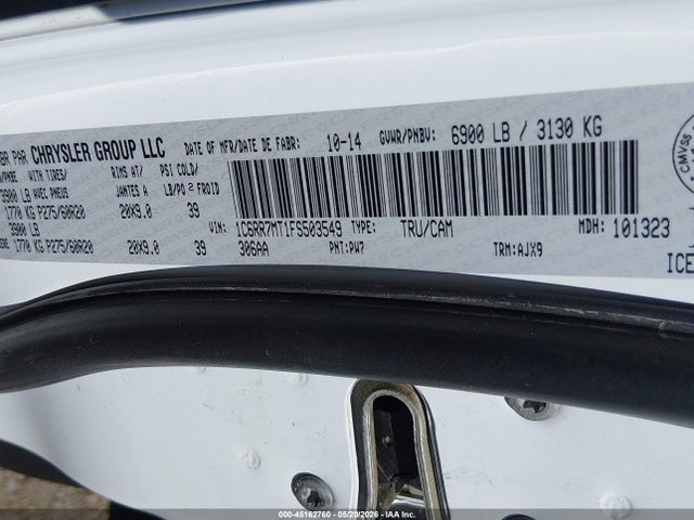 2015 Ram 1500 Sport მანქანა იყიდება აუქციონზე, vin: 1C6RR7MT1FS503549, აუქციონის ნომერი: 45162760